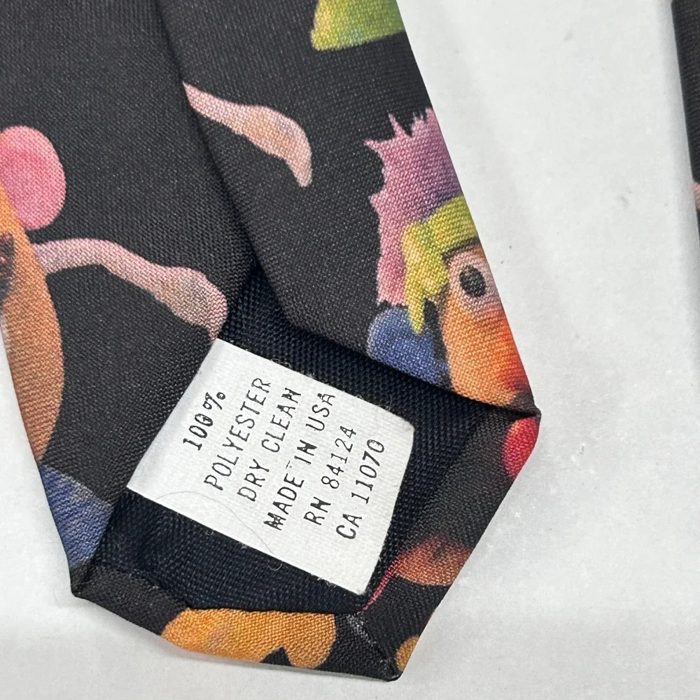 Ralph Marlin Mr. Potato Head Novelty Necktie Black Kitsch Toycore Retro USA